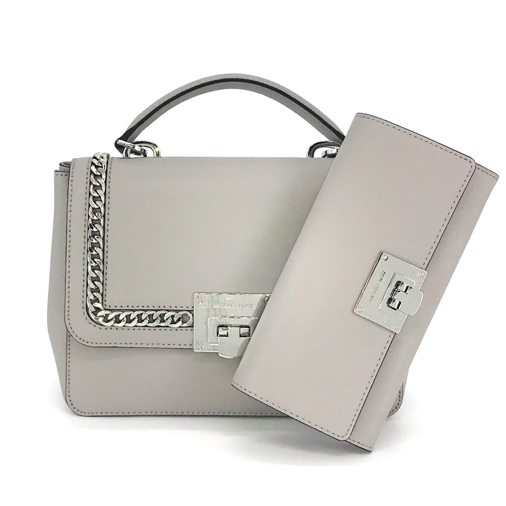 2pcs Michael Kors Tina Medium Satchel Wallet Set
